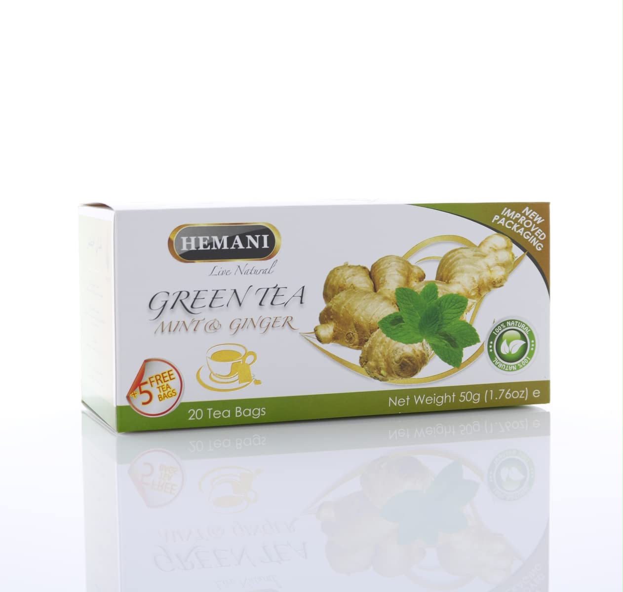 Hemani Green Tea Mint & Ginger