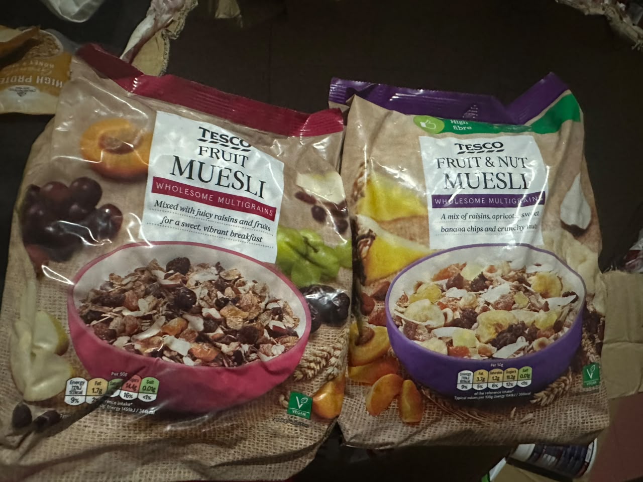 Tesco Fruit Muesli & Fruit & Nut Muesli