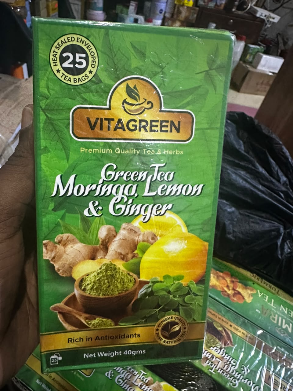 VitaGreen Green Tea Moringa, Lemon & Ginger